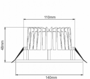 Einbaudownlight 12W 1020lm 120 wei dimmbar