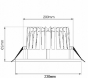 Einbaudownlight 24W 2300lm 120 warmwei dimmbar