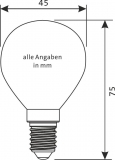 P45 E14 LED Lampe 2,5W 220lm 300 warmwei