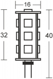 G4 LED-Stiftsockellampe 3,5W 170lm 320 warmwei